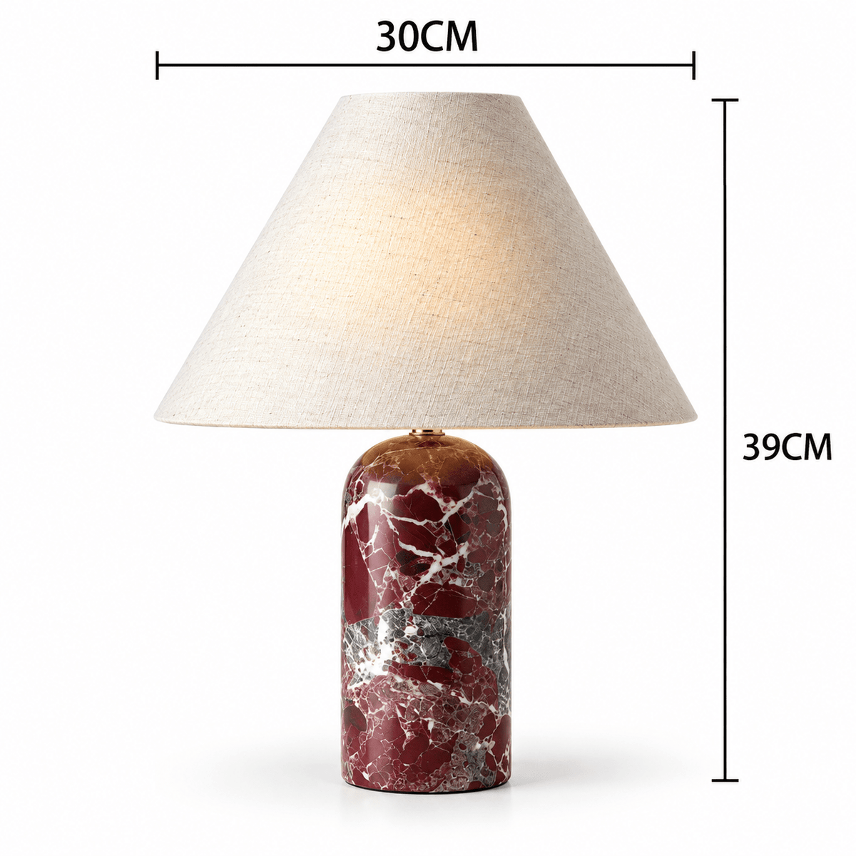 Lampe De Table Marbre Rouge Bordeaux Design - Maison Du Design