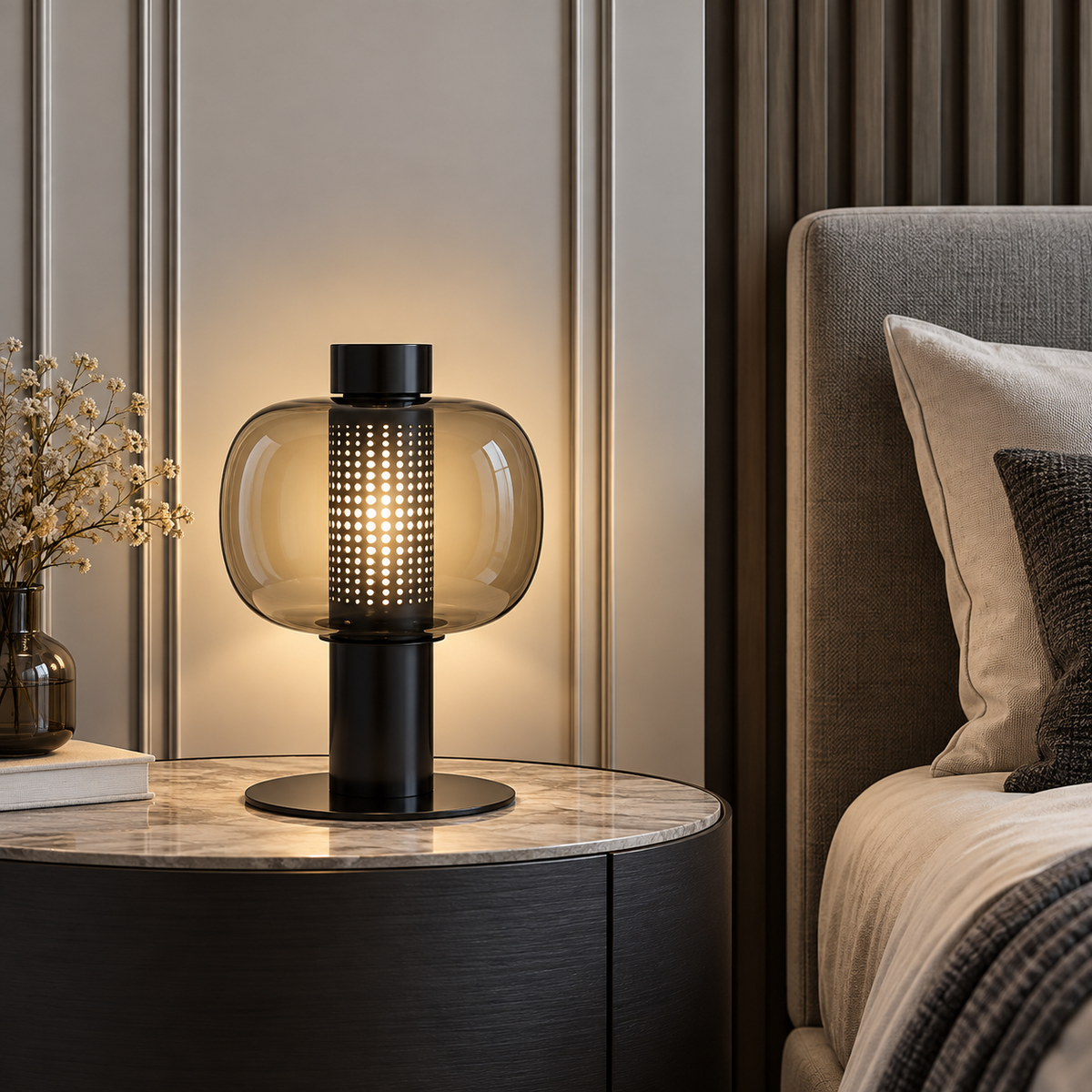 Lampe De Chevet Verre Soufflé Moderne