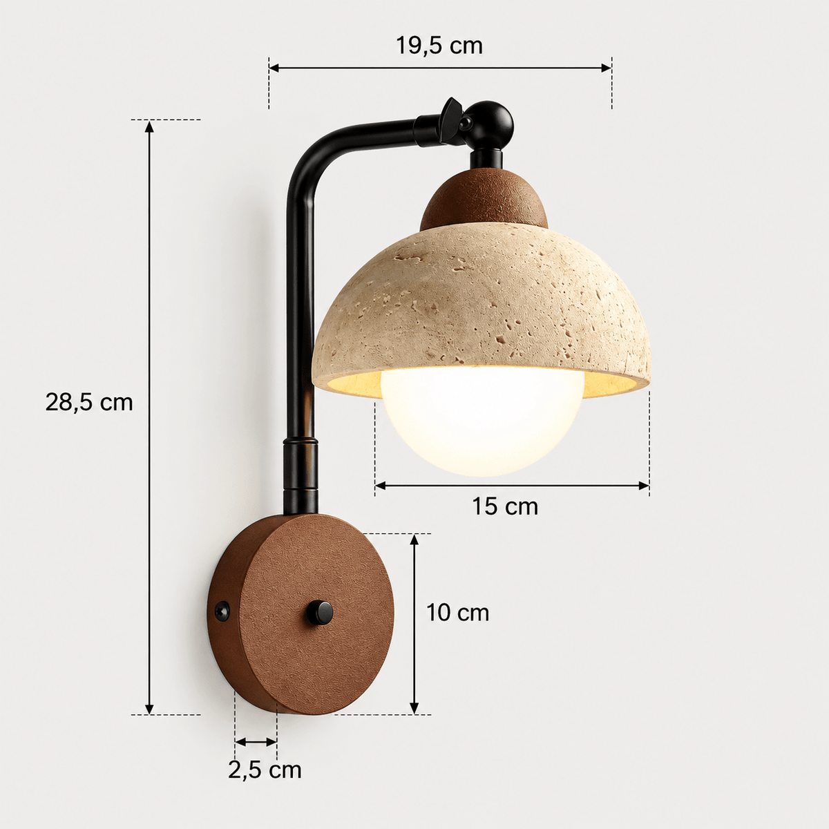 Applique Murale Bois & Travertin Design - Maison Du Design