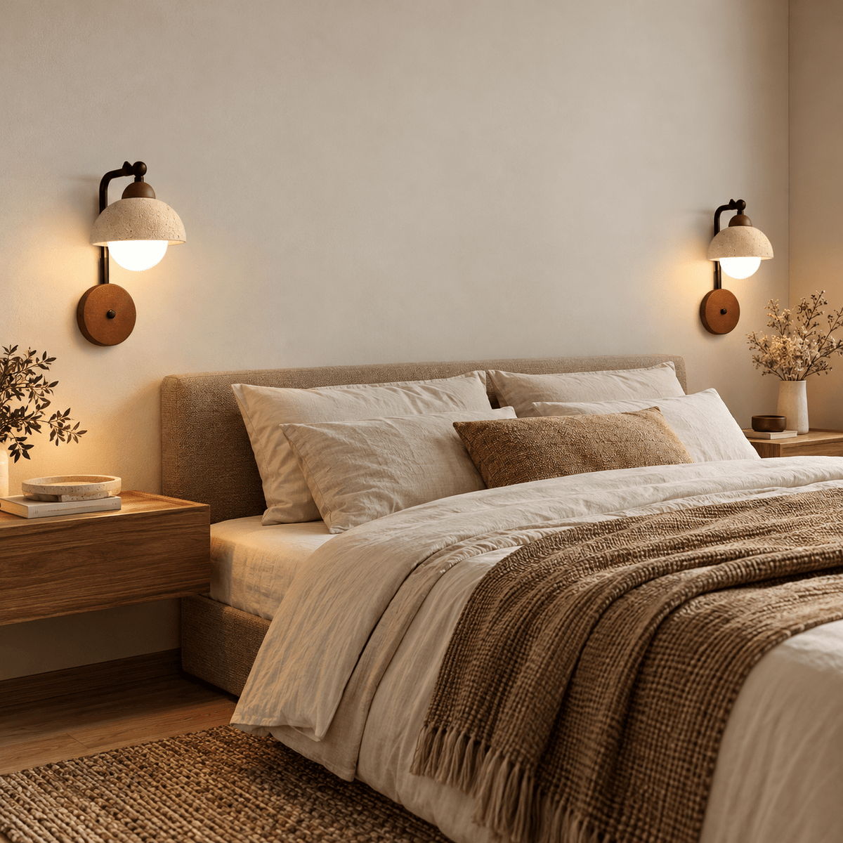 Applique Murale Bois & Travertin Design - Maison Du Design
