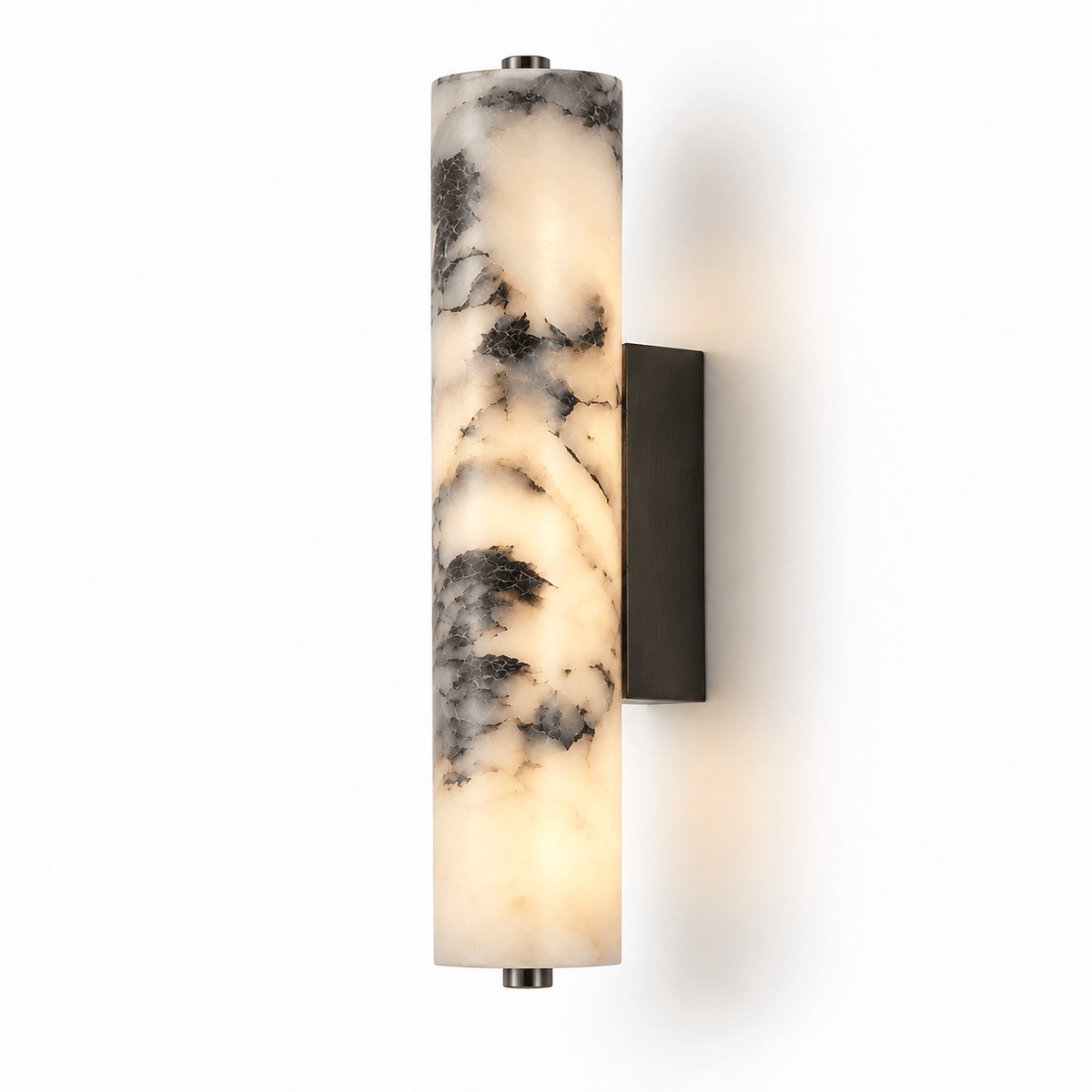 Applique Murale Colonne Marbre Noir et Blanc - Maison Du Design