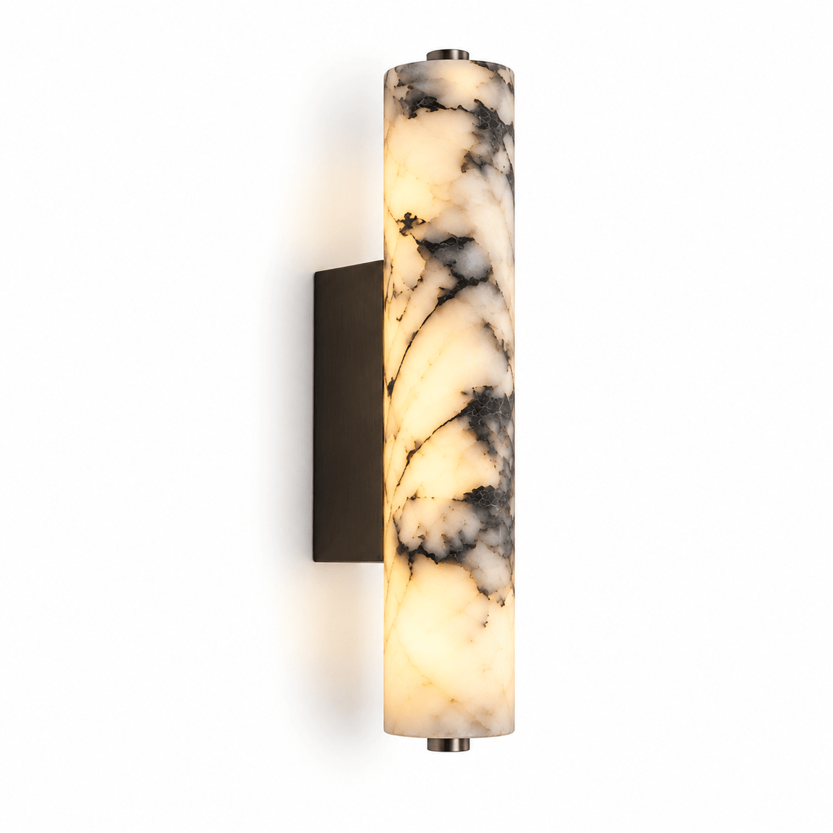 Applique Murale Colonne Marbre Noir et Blanc - Maison Du Design