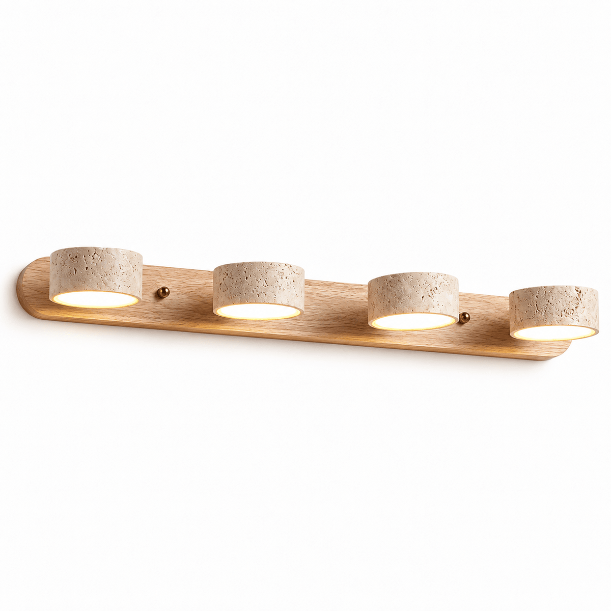 Applique Murale Quadruple Spot Bois & Travertin - Maison Du Design