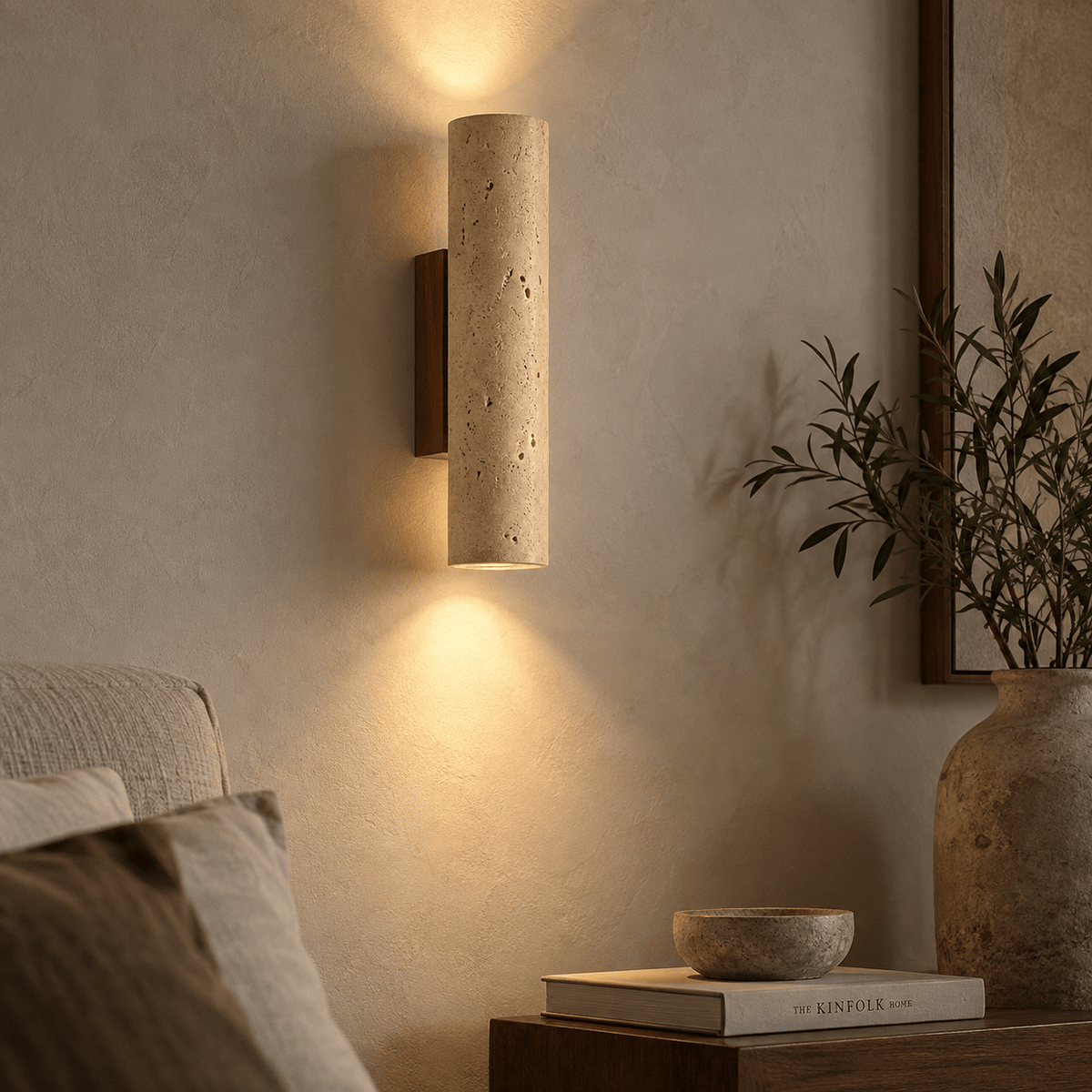 Applique Murale Travertin Cylindrique - Maison Du Design