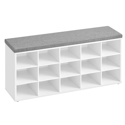 Banc d'Entrée Design Blanc Coussin Intégré - Maison Du Design