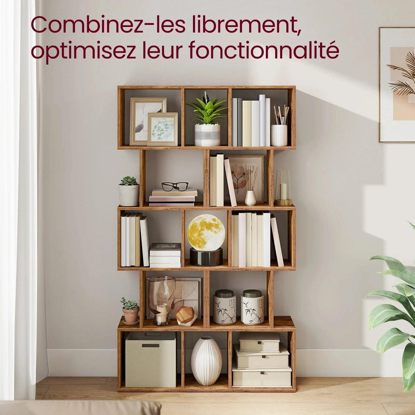 Étagère Bibliothèque Design Géométrique Blanche - Maison Du Design