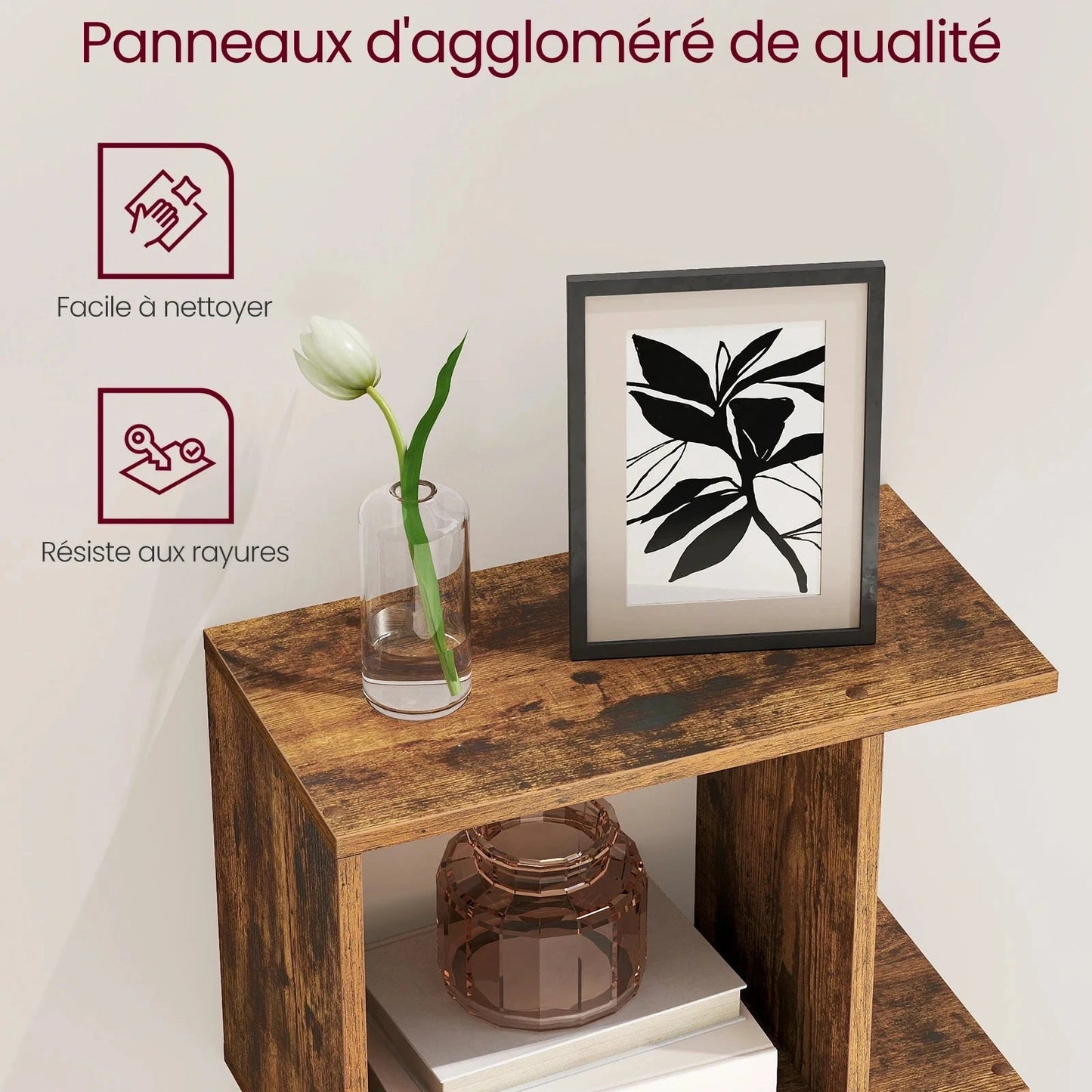 Étagère Bibliothèque Design Géométrique Blanche - Maison Du Design