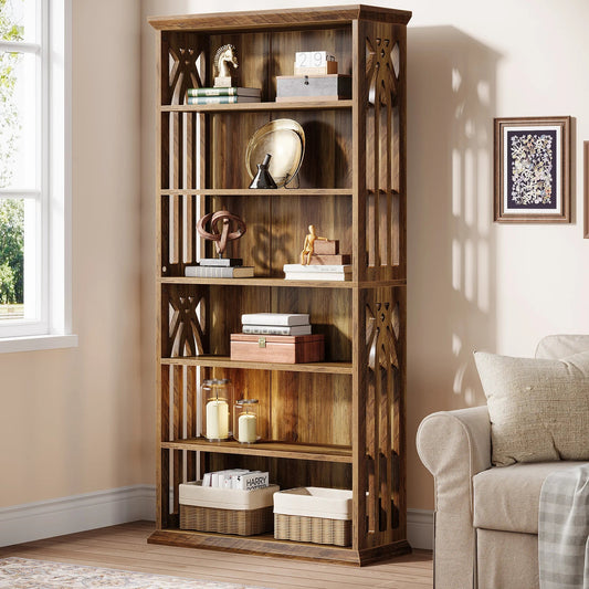 Étagère Bibliothèque Style Bois Rustique - Maison Du Design