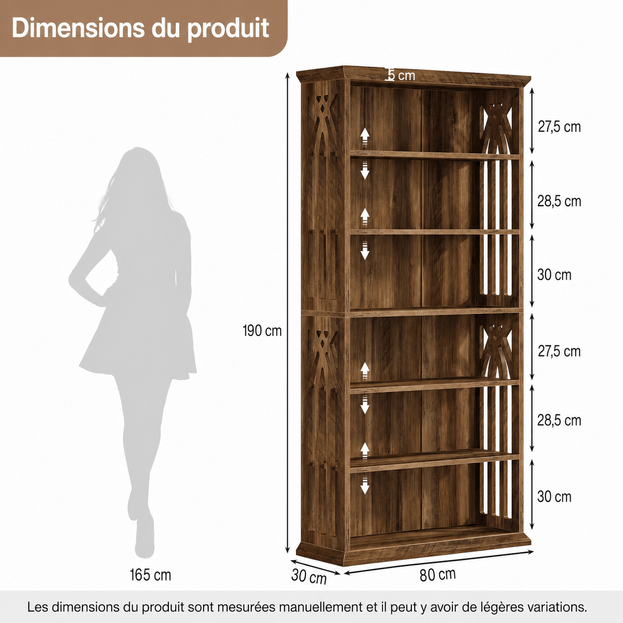 Étagère Bibliothèque Style Bois Rustique - Maison Du Design