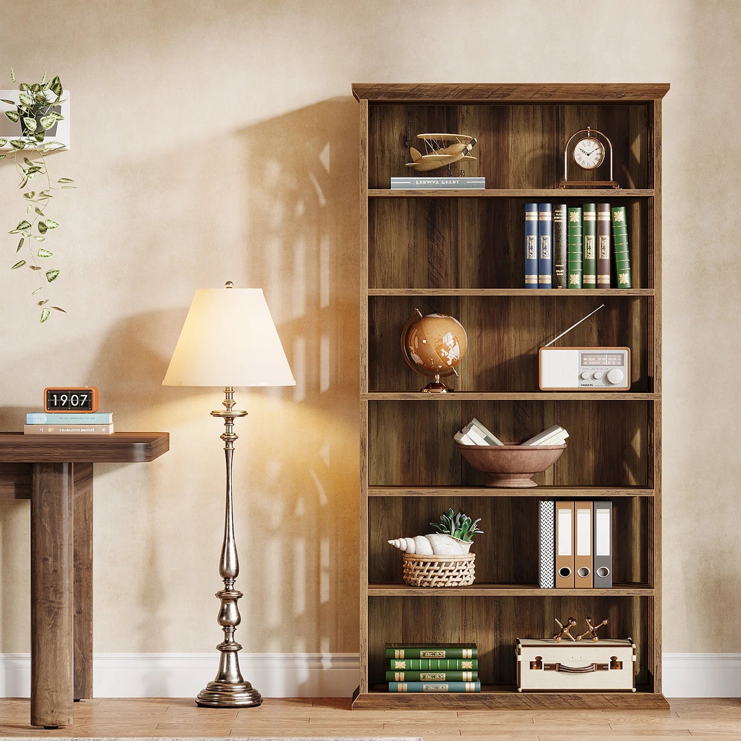 Étagère Bibliothèque Style Bois Rustique - Maison Du Design
