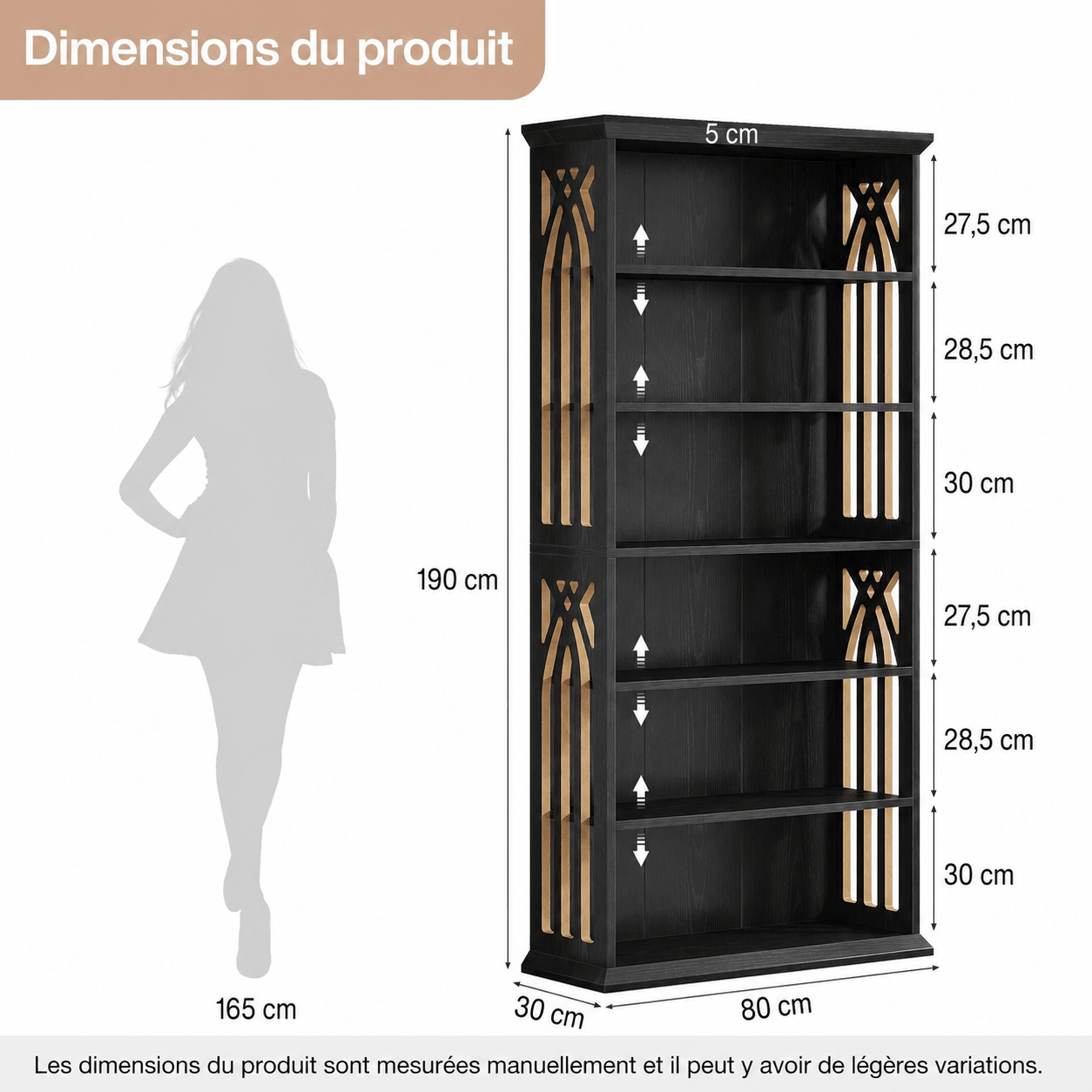 Étagère Bibliothèque Style Bois Rustique Noir - Maison Du Design