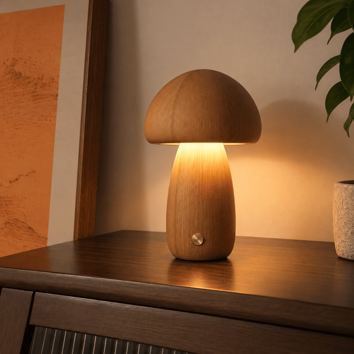 Lampe Champignon Bois - Maison Du Design