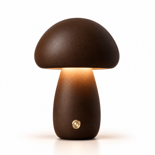 Lampe Champignon Bois Foncé - Maison Du Design