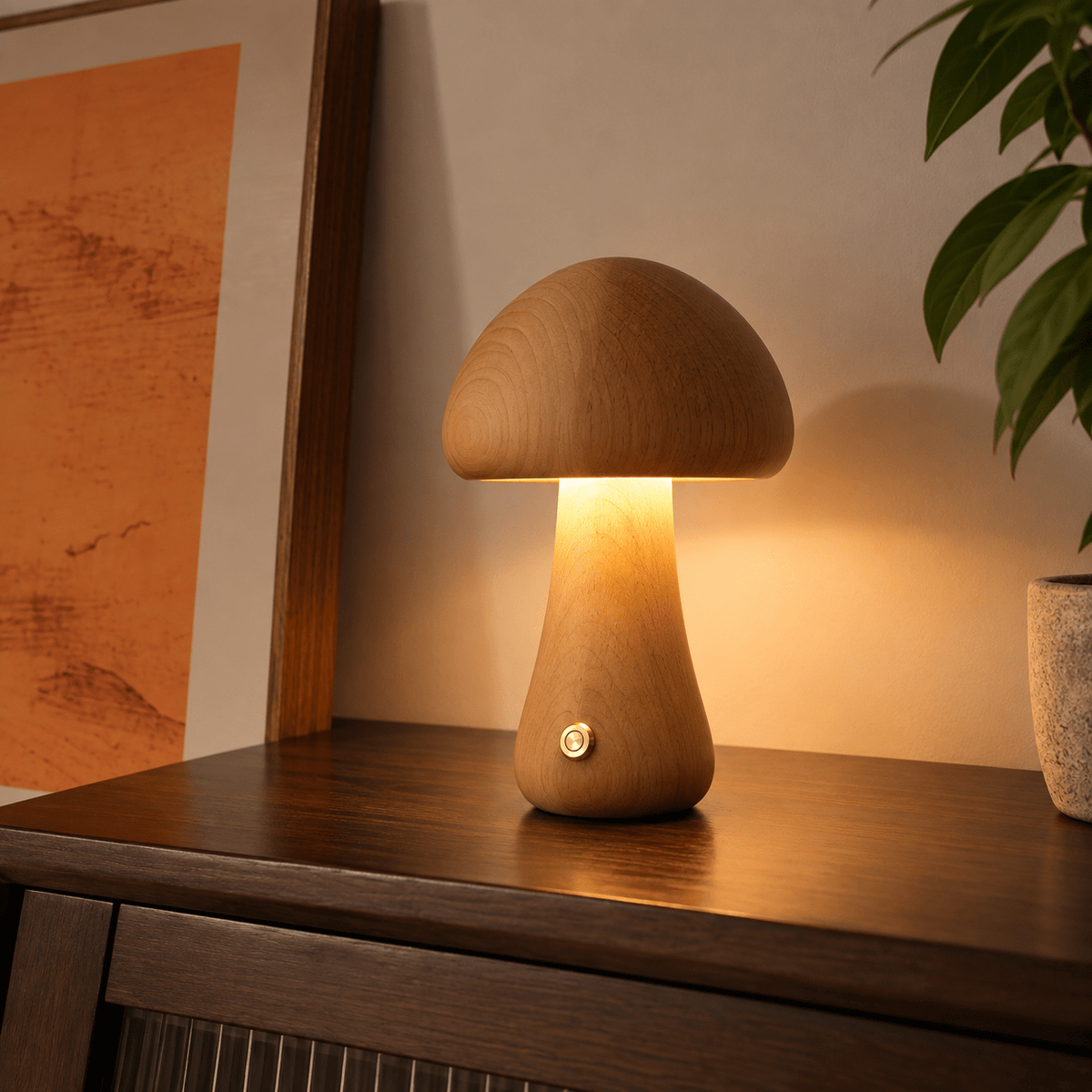 Lampe Champignon en Bois - Maison Du Design