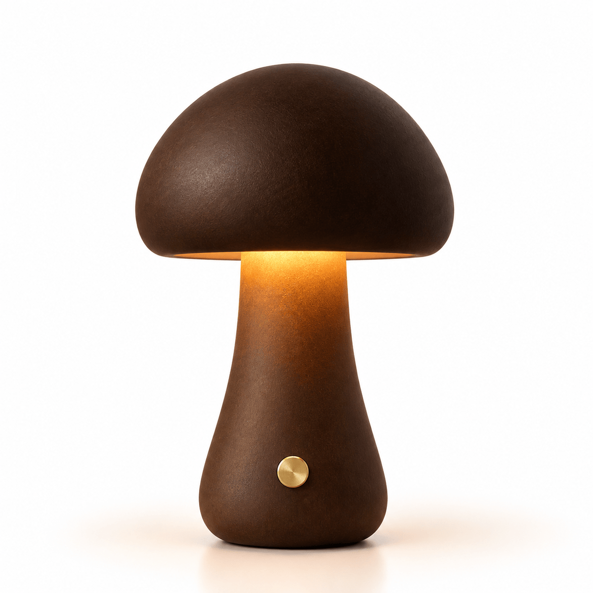 Lampe Champignon en Bois Foncé - Maison Du Design