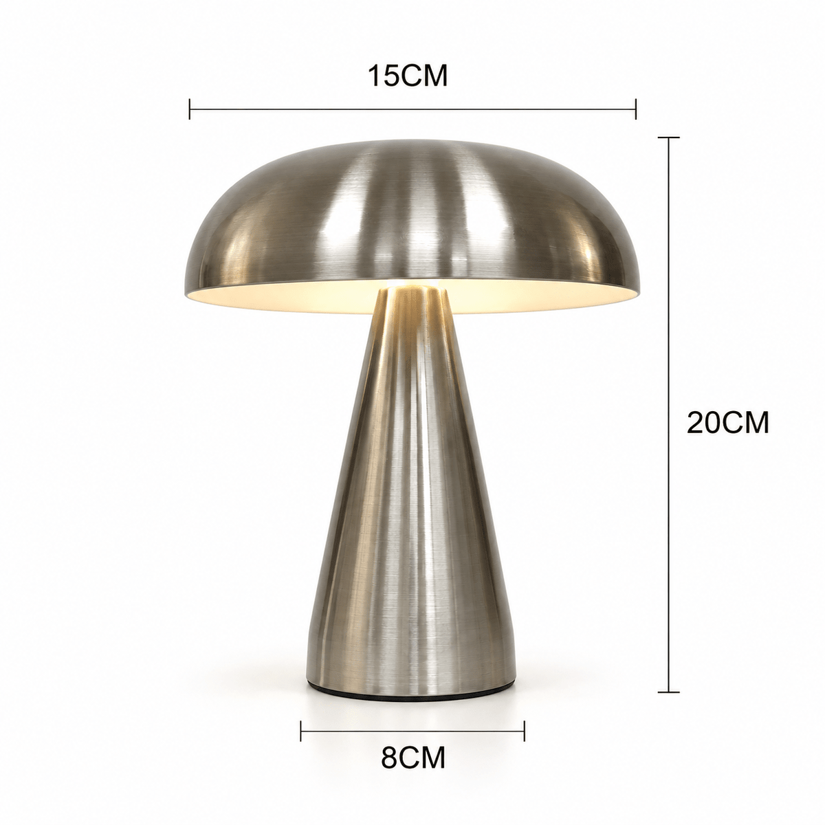 Lampe Champignon Métal Argent - Maison Du Design
