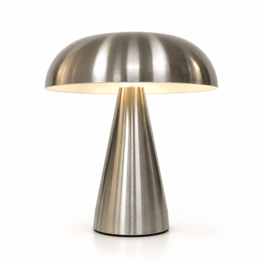 Lampe Champignon Métal Argent - Maison Du Design