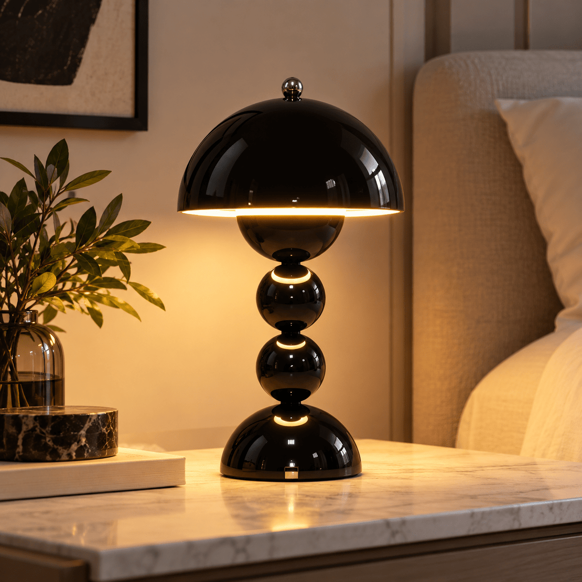 Lampe Champignon Scandinave Noir - Maison Du Design
