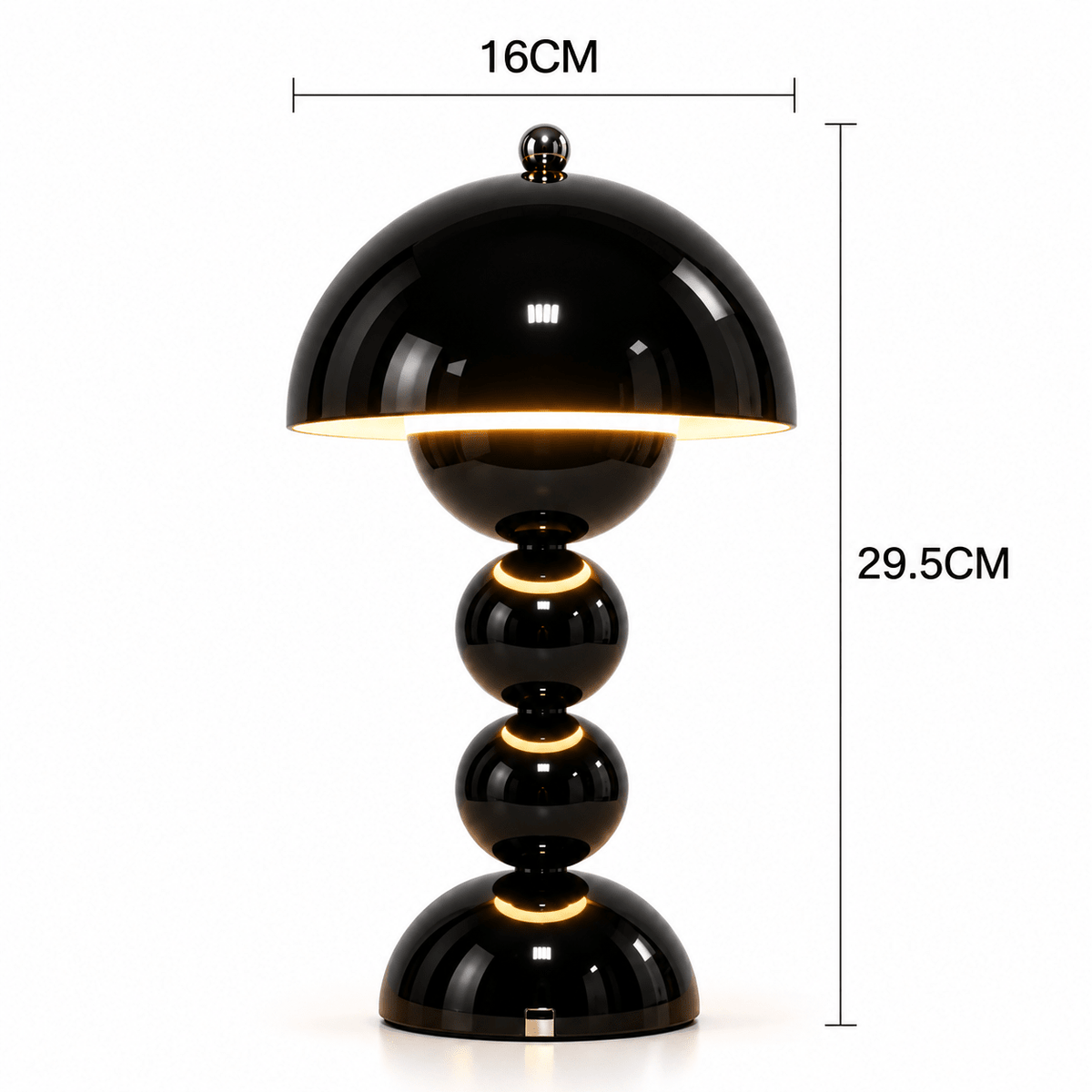 Lampe Champignon Scandinave Noir - Maison Du Design