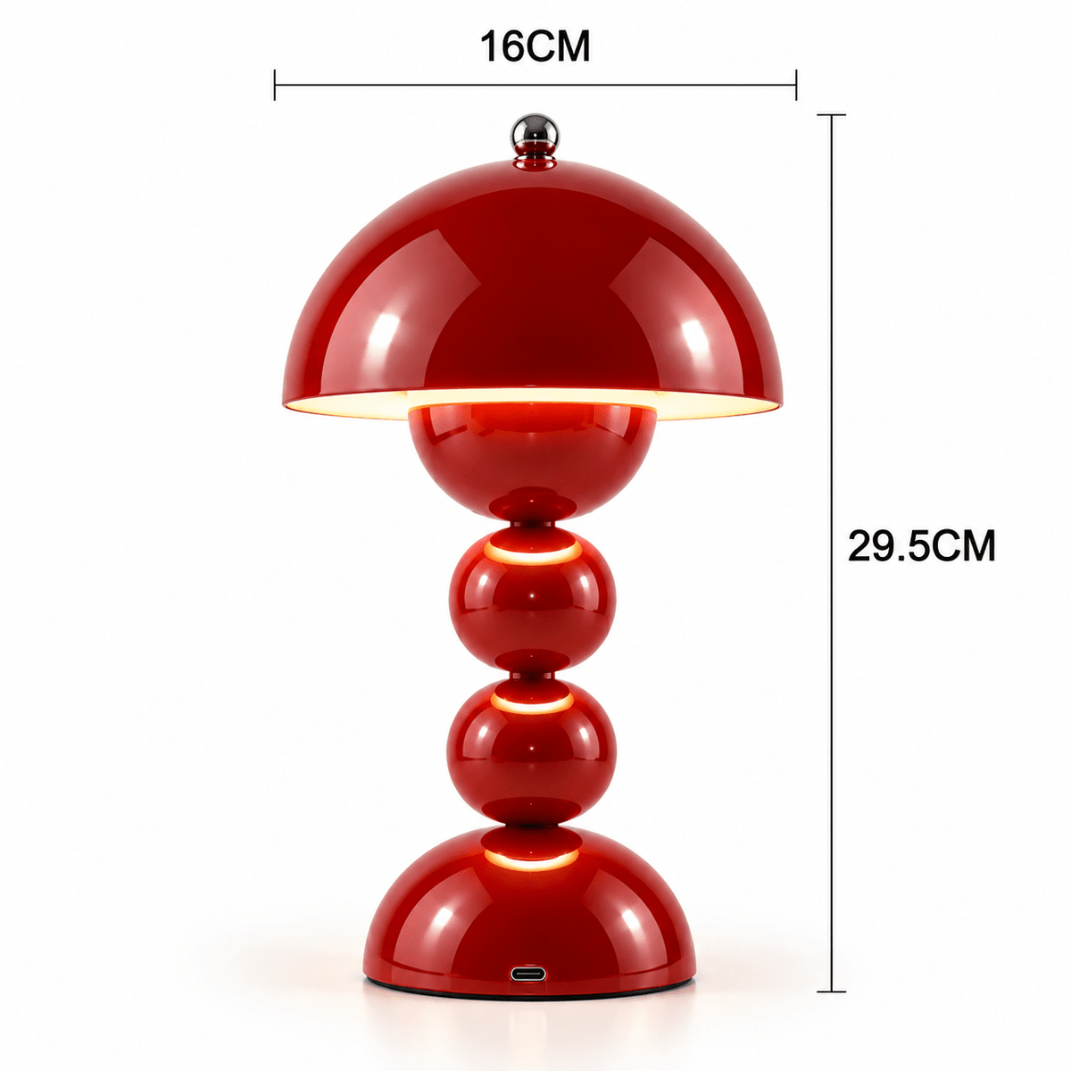 Lampe Champignon Scandinave Rouge - Maison Du Design