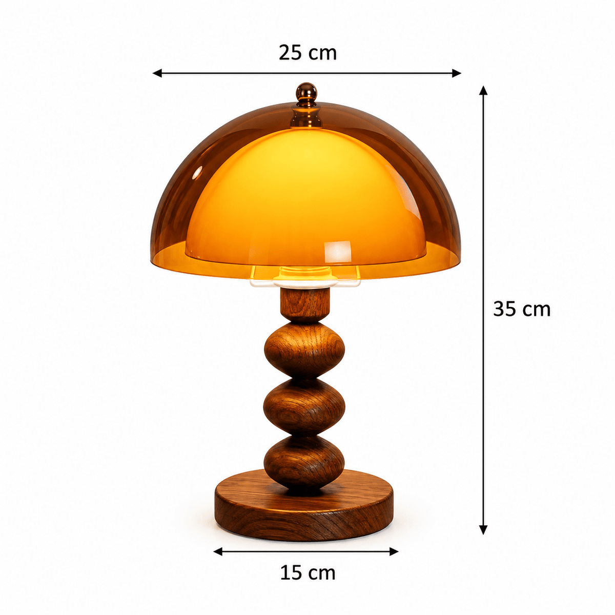 Lampe Champignon Vintage Bois - Maison Du Design