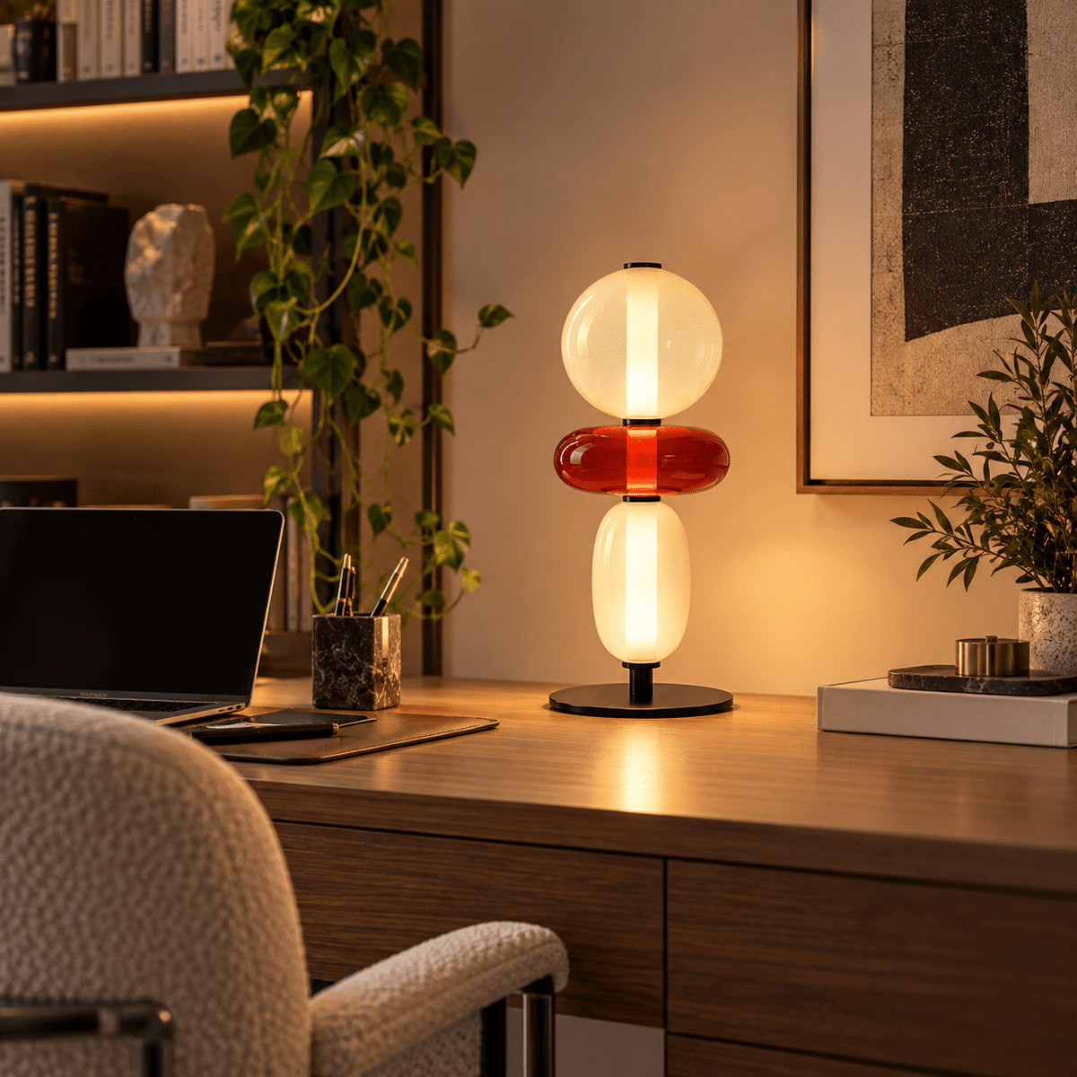 Lampe De Bureau Design Verre Coloré - Maison Du Design