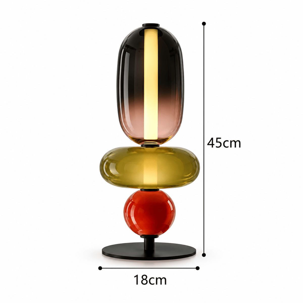 Lampe De Bureau En Verre Multicolore - Maison Du Design
