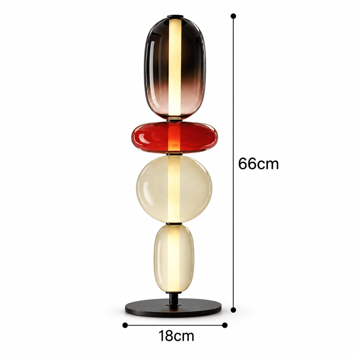 Lampe De Bureau Verre Design Empilés - Maison Du Design