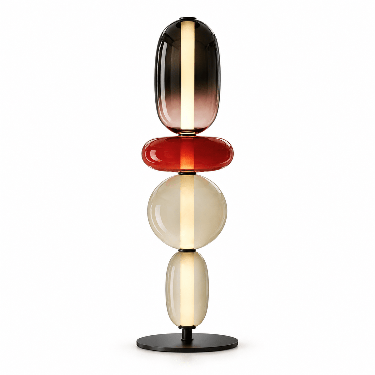 Lampe De Bureau Verre Design Empilés - Maison Du Design