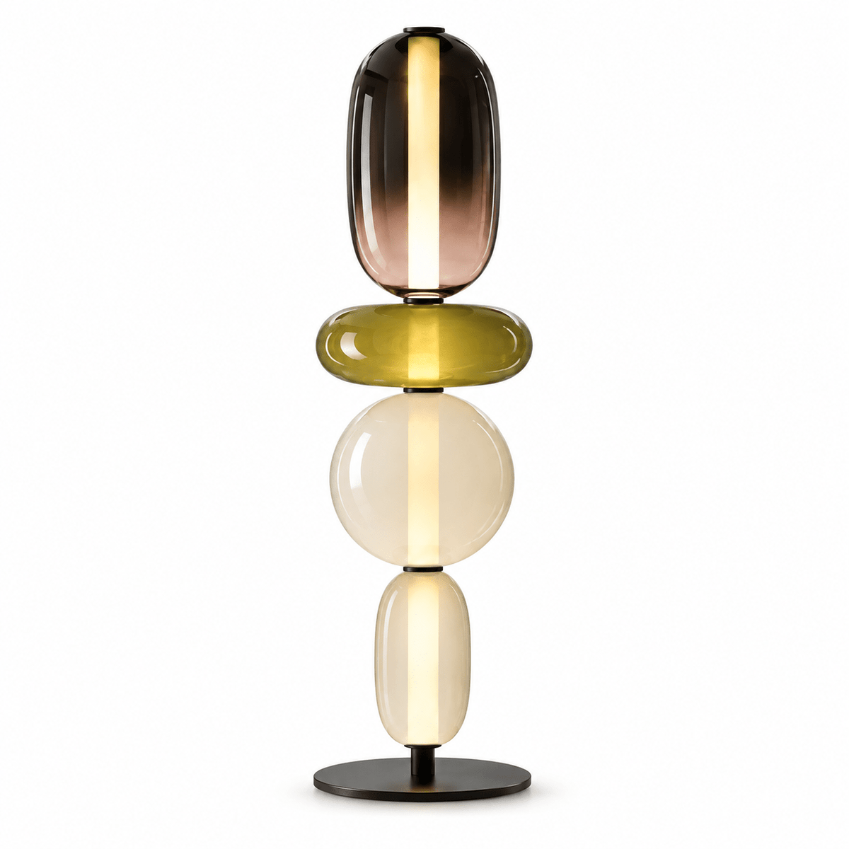 Lampe De Bureau Verre Empilés Design - Maison Du Design