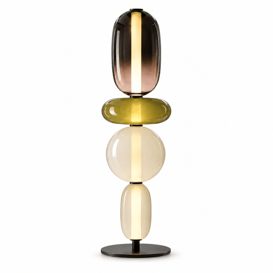 Lampe De Bureau Verre Empilés Design - Maison Du Design