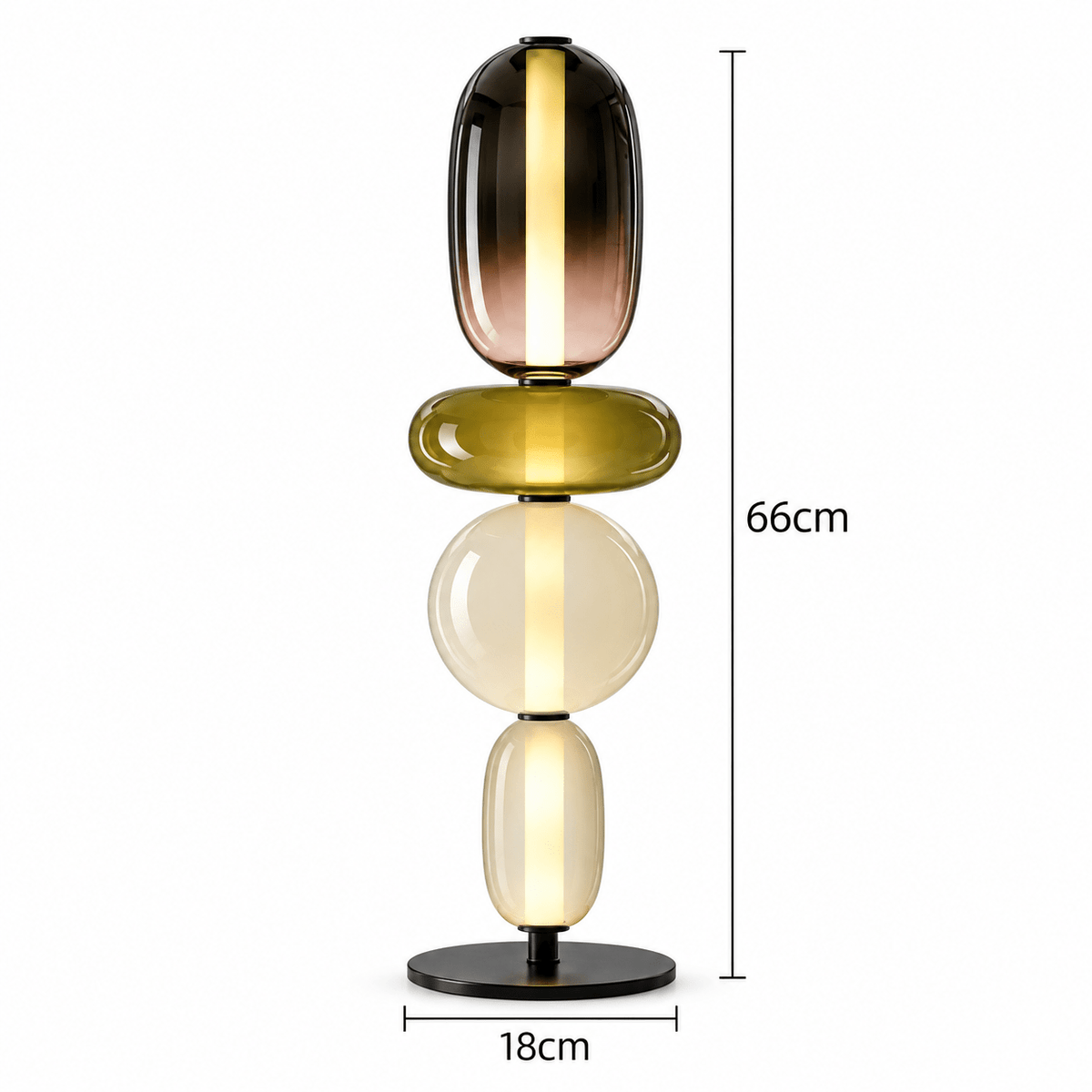 Lampe De Bureau Verre Empilés Design - Maison Du Design