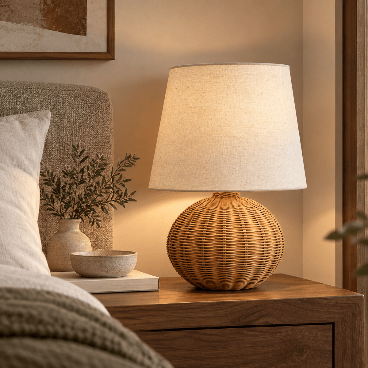 Lampe De Chevet Bohème Osier - Maison Du Design