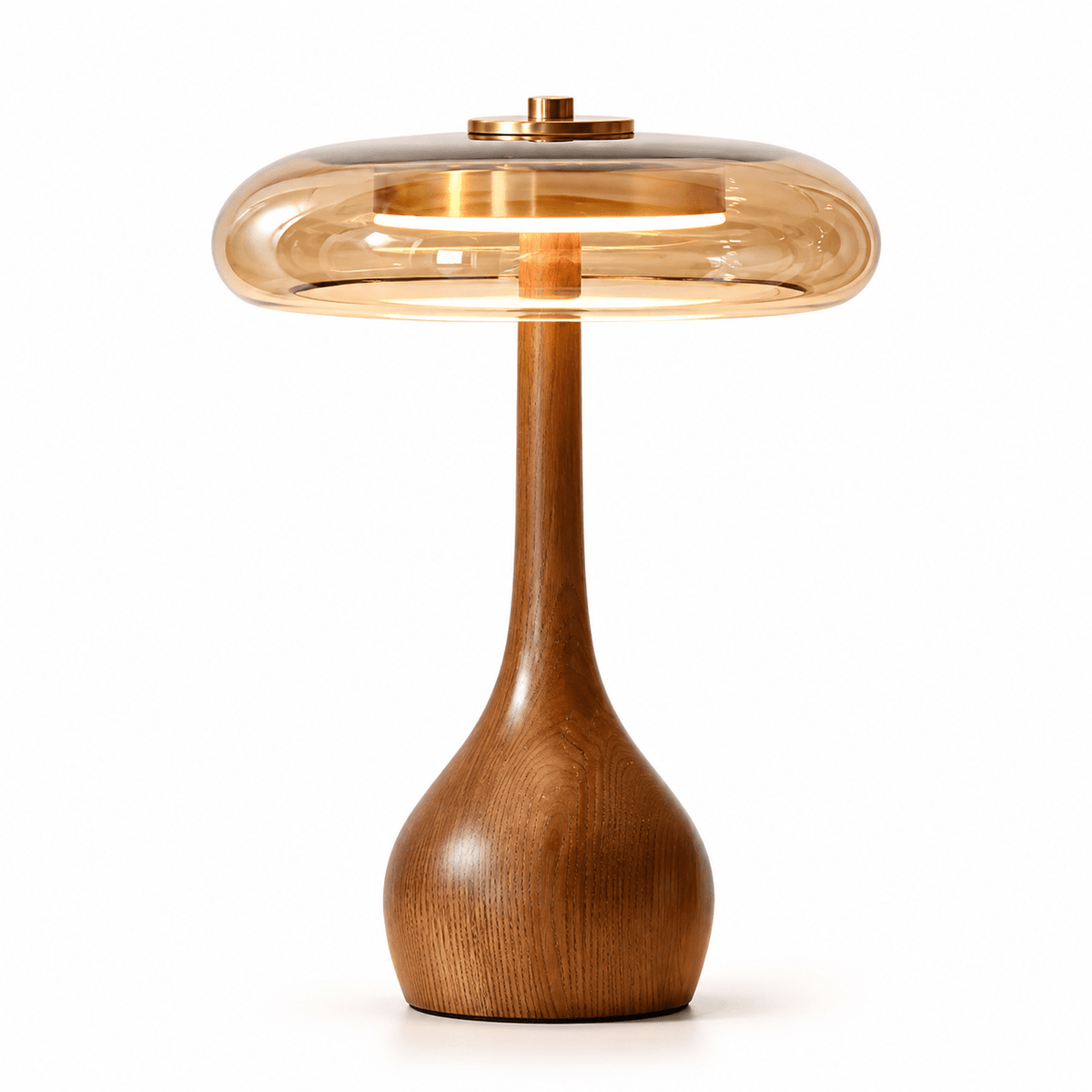 Lampe de Chevet Bois et Verre Champignon - Maison Du Design