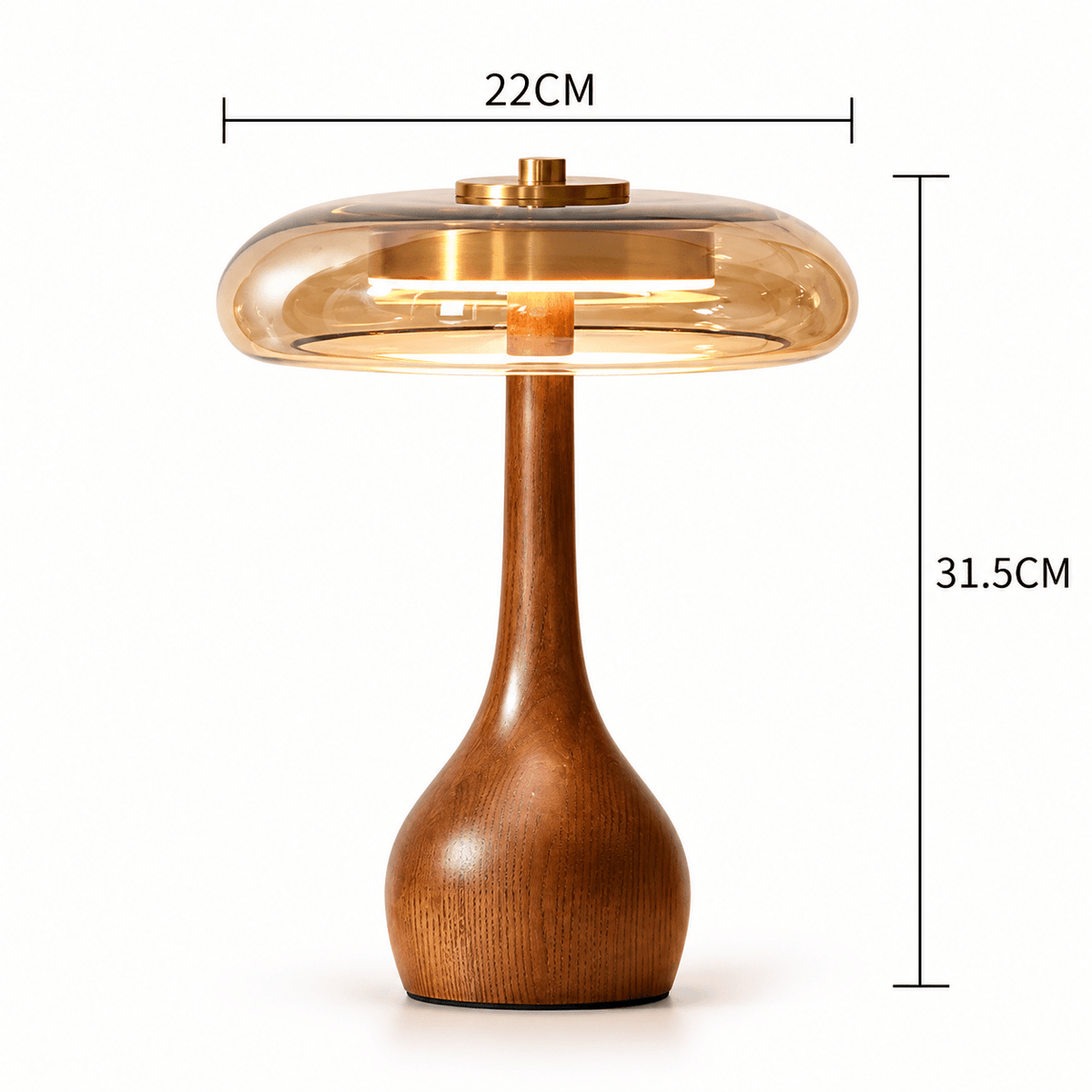 Lampe de Chevet Bois et Verre Champignon - Maison Du Design
