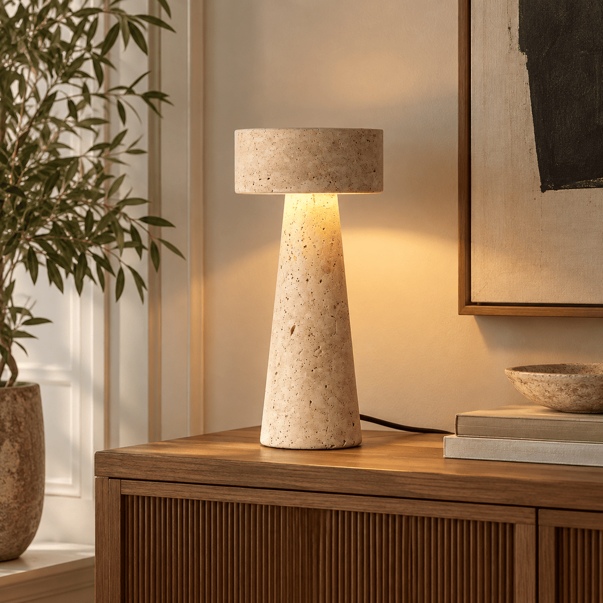 Lampe De Chevet Travertin Wabi-Sabi - Maison Du Design