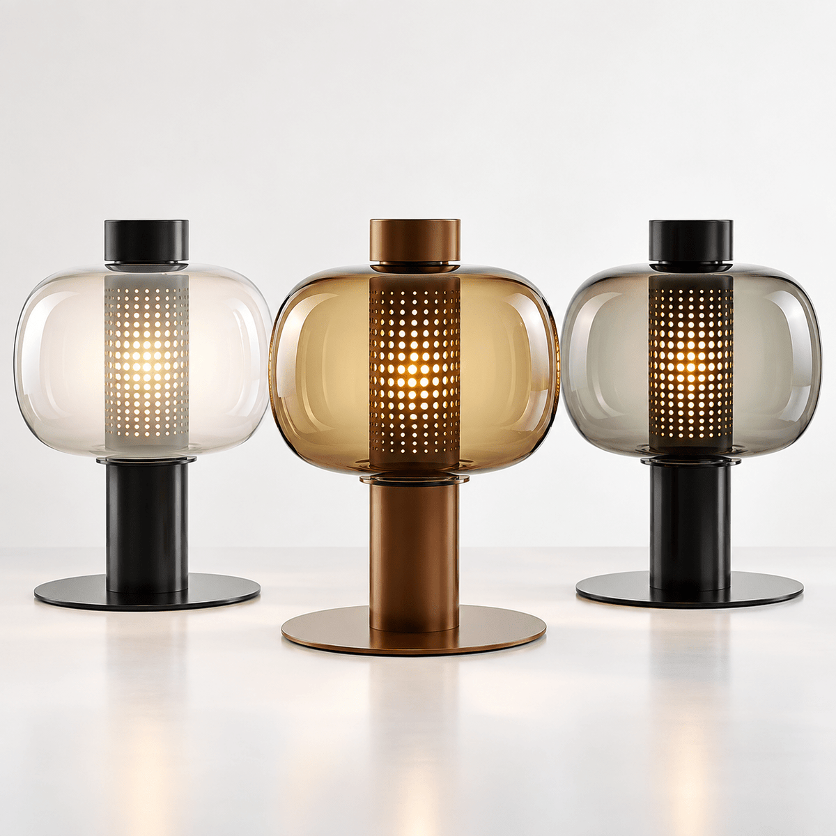 Lampe De Chevet Verre Soufflé Moderne - Maison Du Design