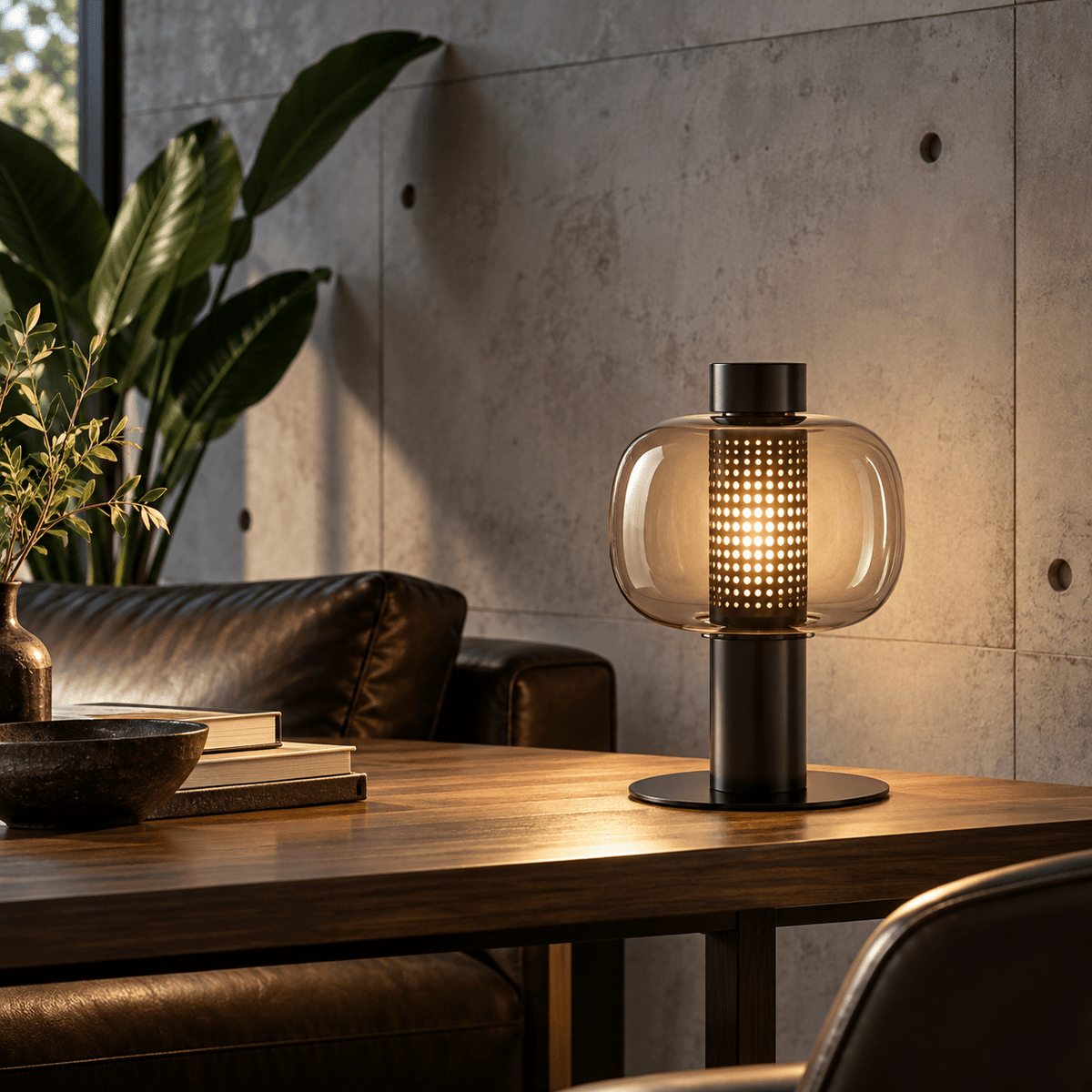 Lampe De Chevet Verre Soufflé Moderne - Maison Du Design
