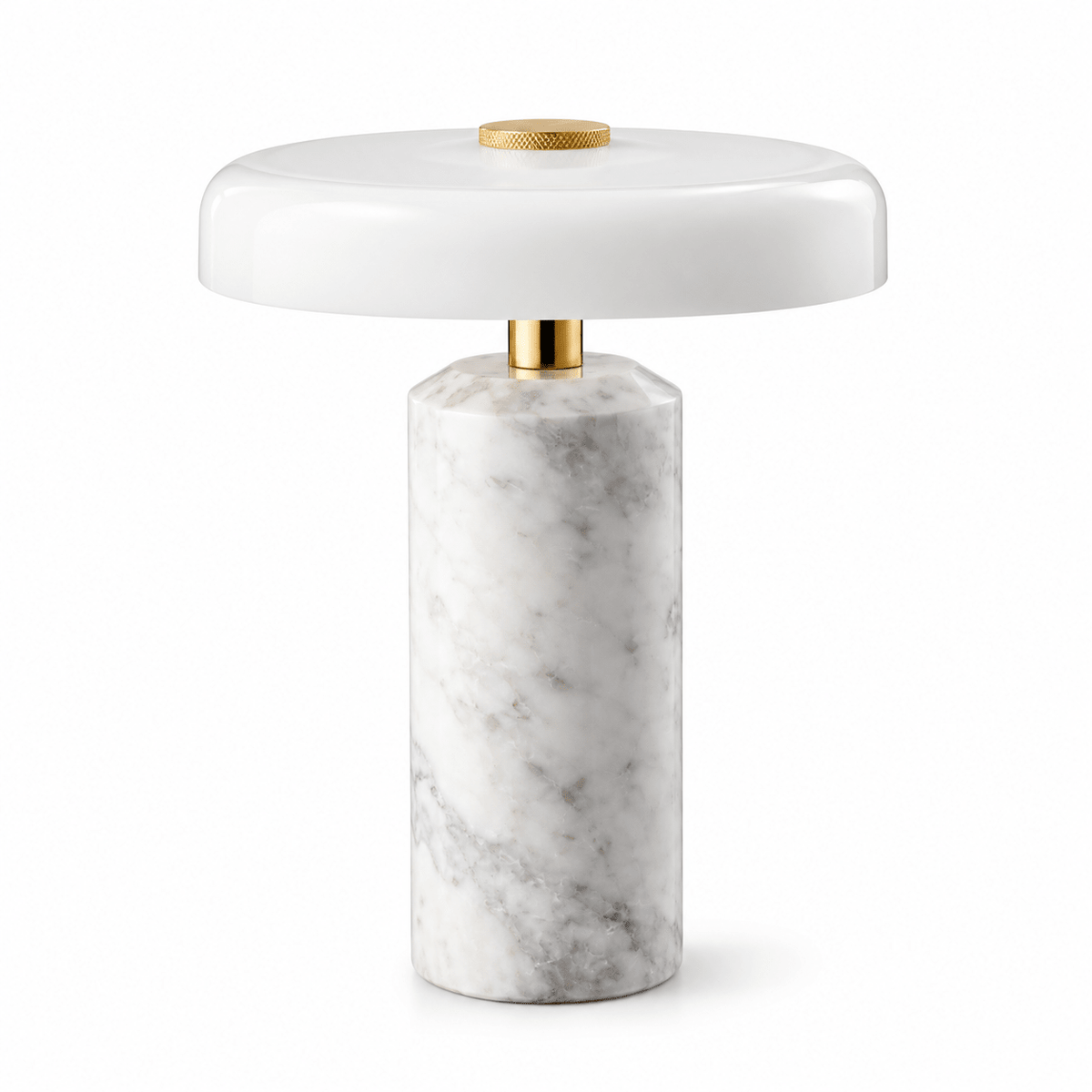 Lampe De Table Marbre Blanc Champignon - Maison Du Design