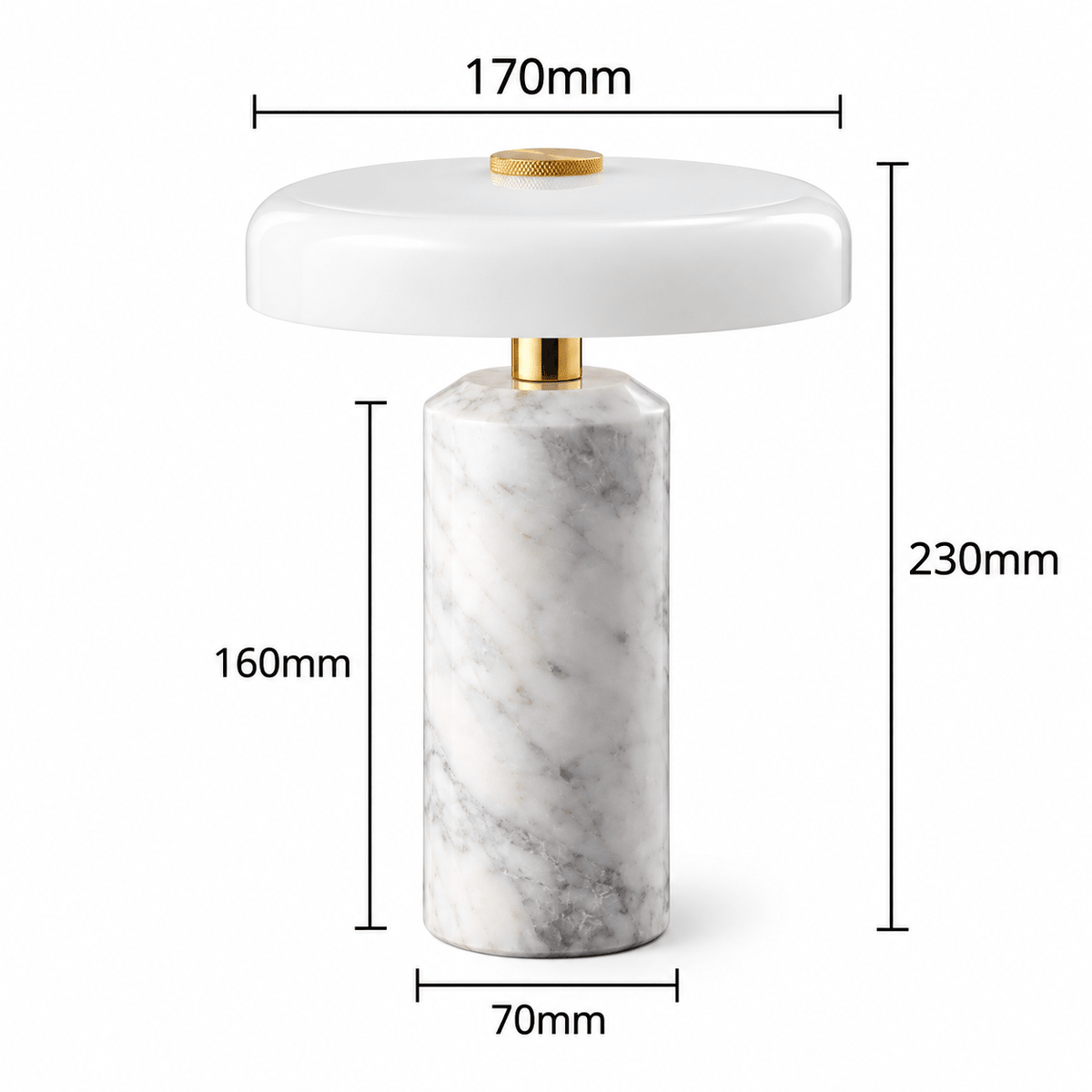 Lampe De Table Marbre Blanc Champignon - Maison Du Design