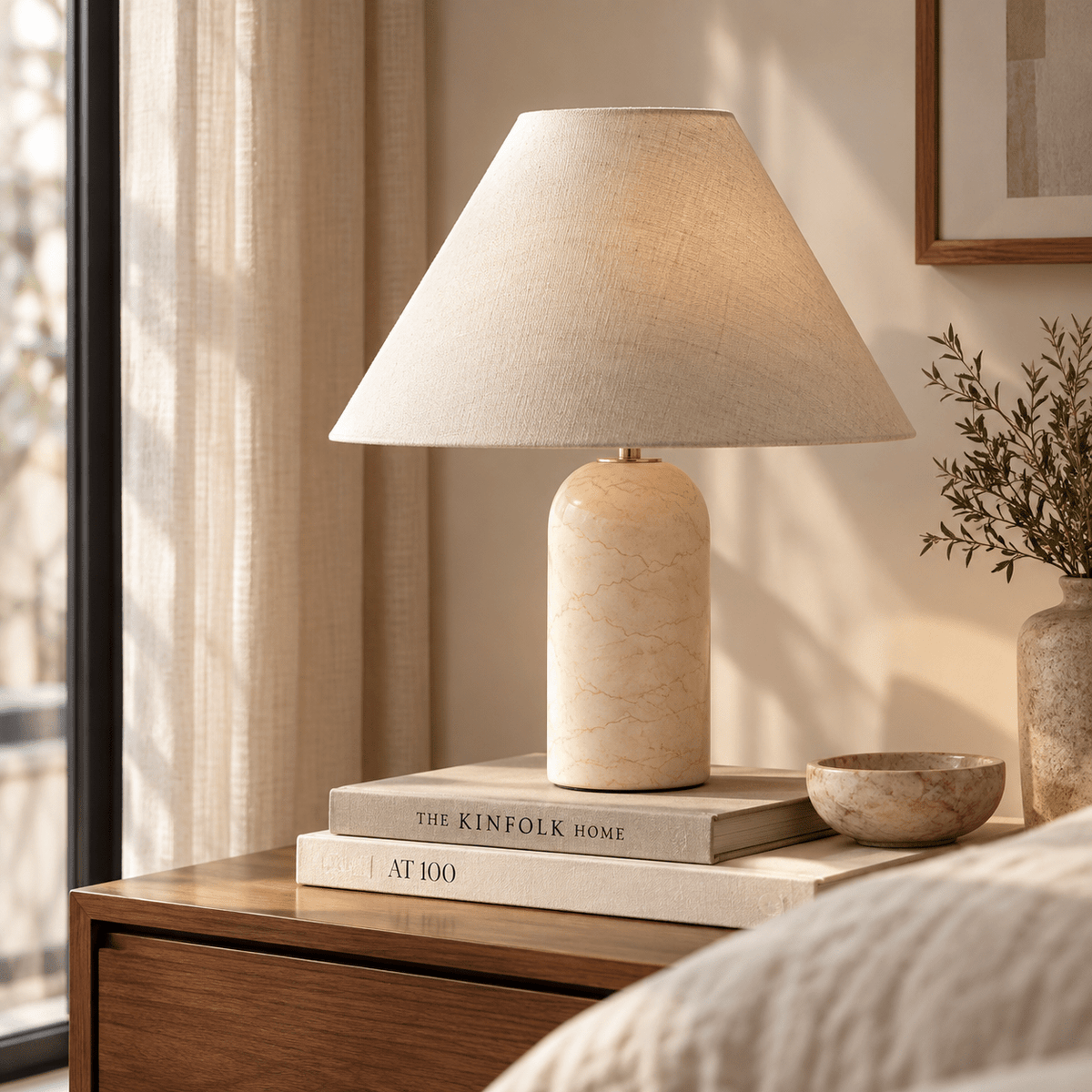 Lampe De Table Marbre Blanc Design - Maison Du Design