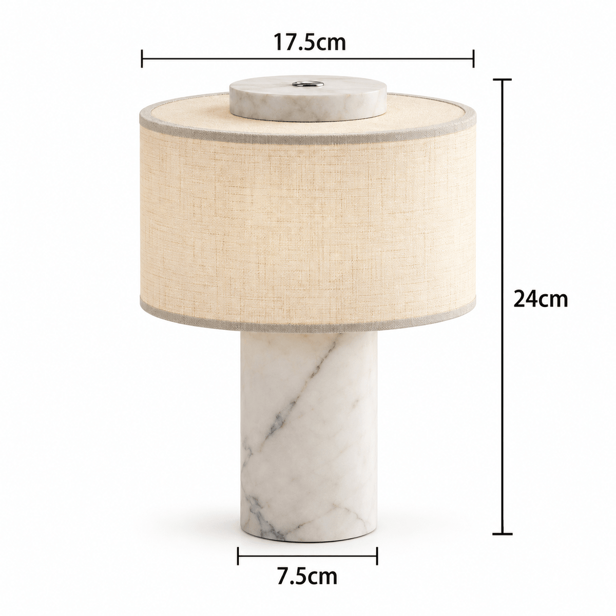 Lampe De Table Marbre Blanc Sans Fil - Maison Du Design