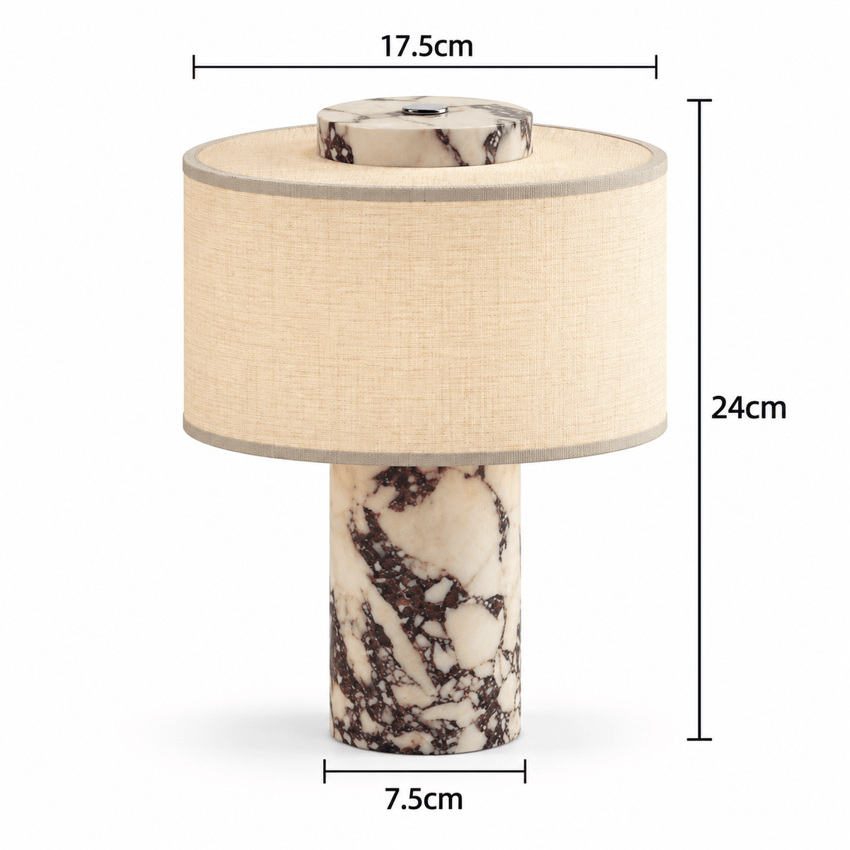 Lampe De Table Marbre Calacatta Viola Sans Fil - Maison Du Design