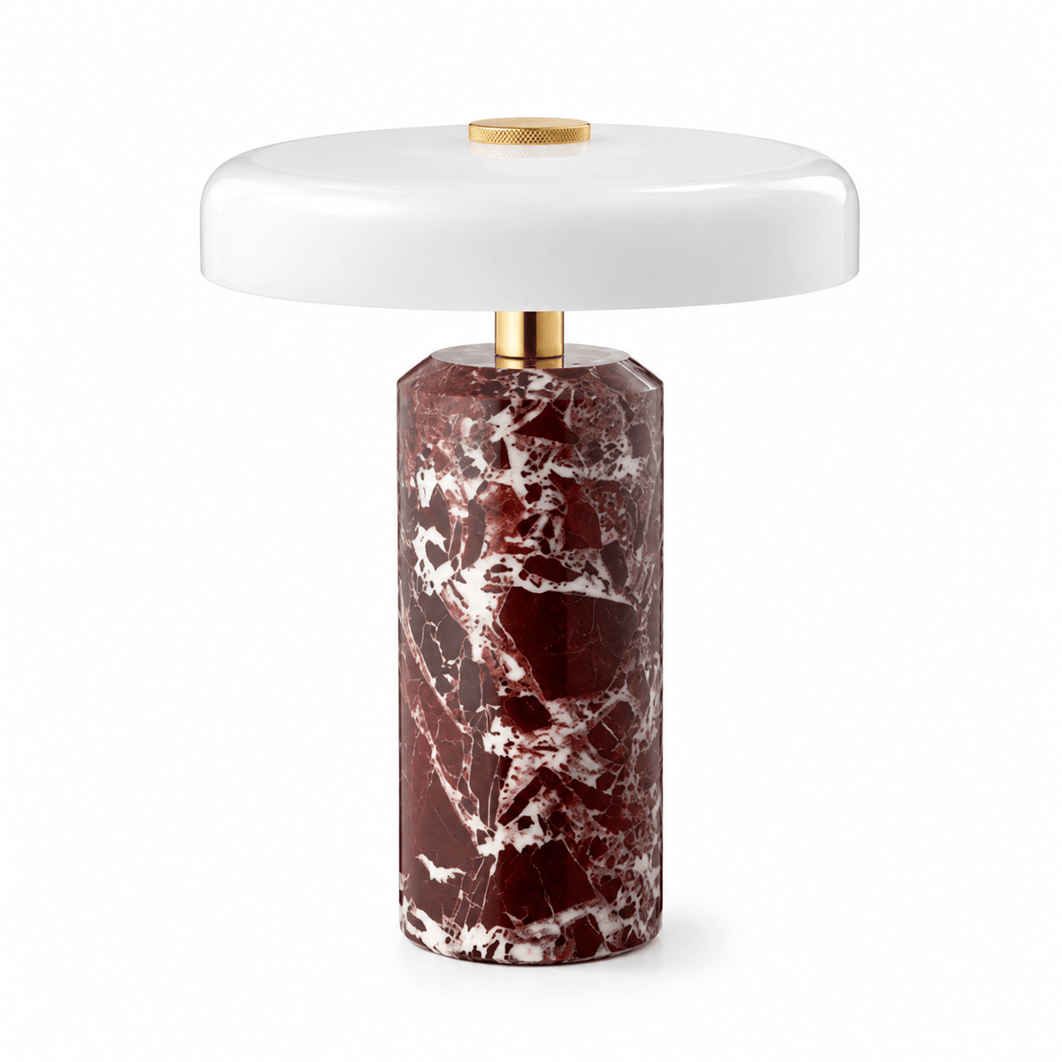 Lampe De Table Marbre Rouge Bordeaux Champignon - Maison Du Design