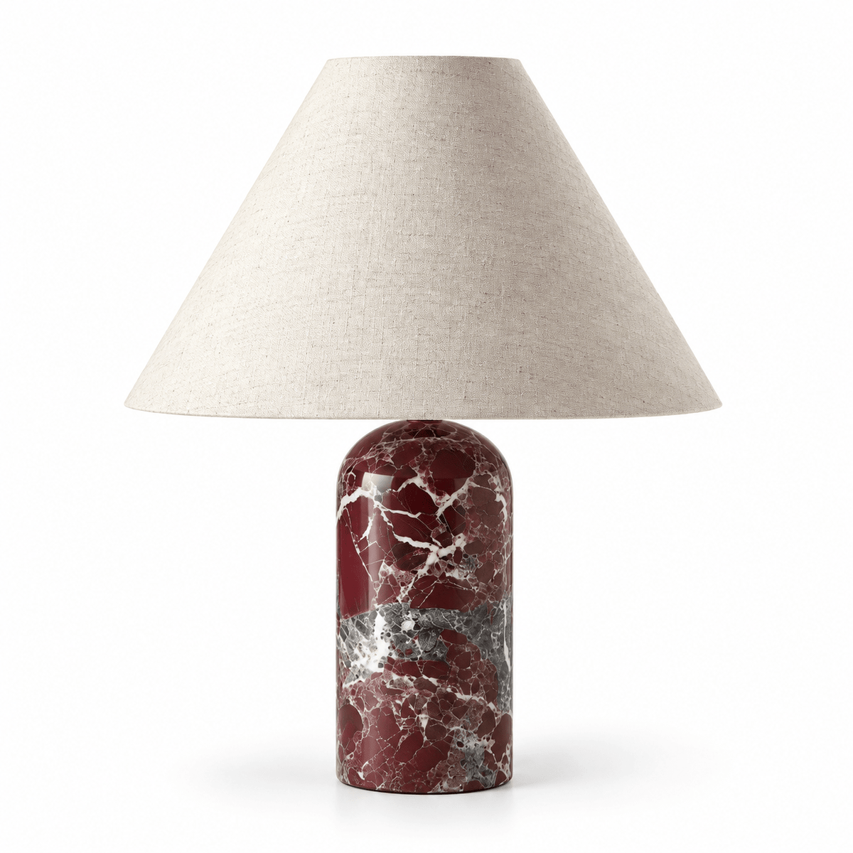Lampe De Table Marbre Rouge Bordeaux Design - Maison Du Design