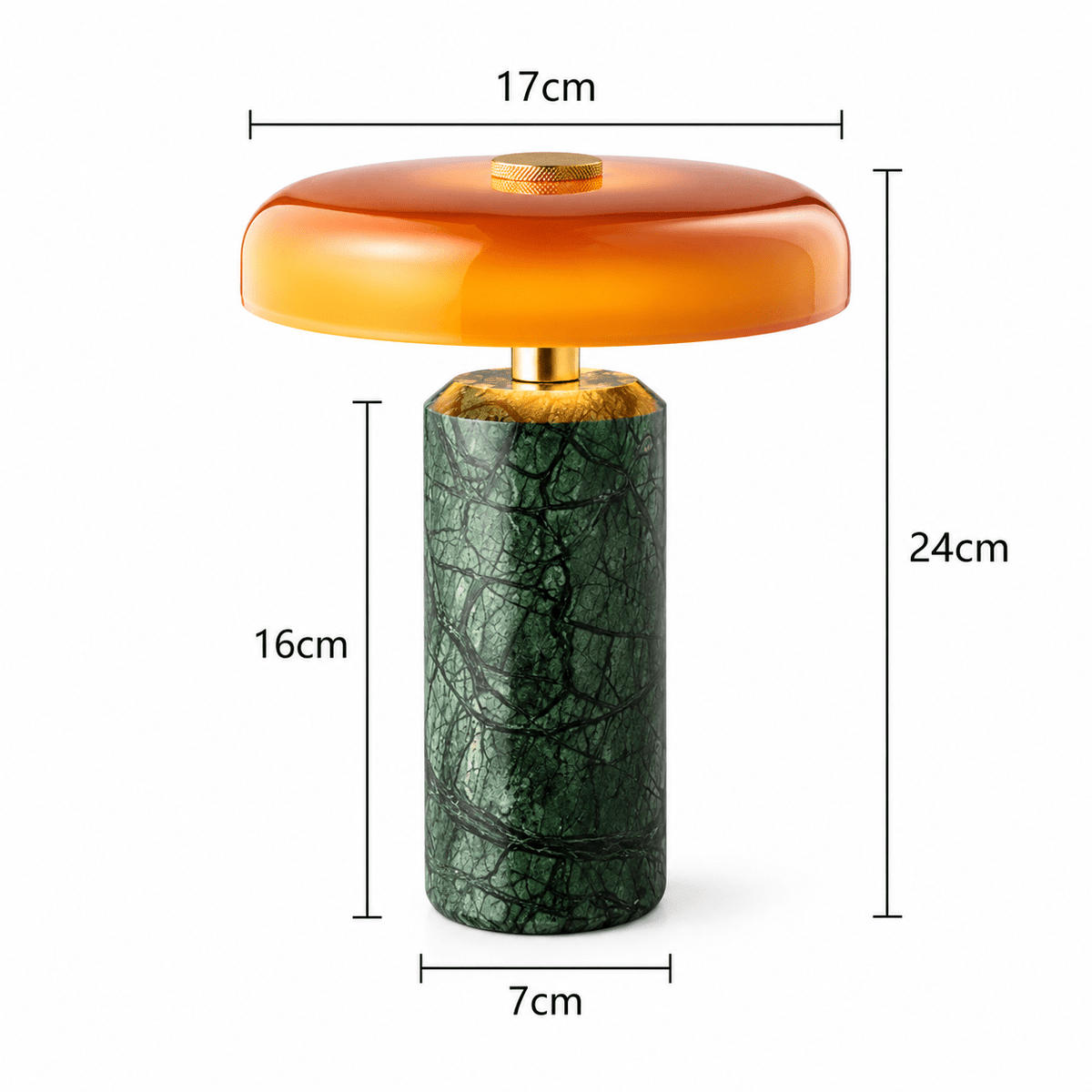 Lampe De Table Marbre Vert Champignon - Maison Du Design