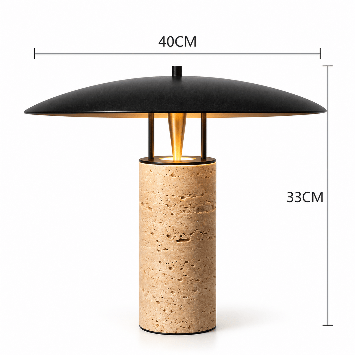 Lampe De Table Travertin Champignon Design - Maison Du Design