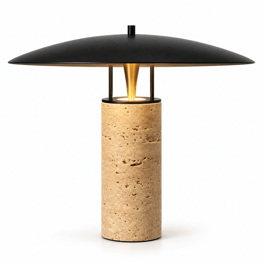 Lampe De Table Travertin Champignon Design - Maison Du Design