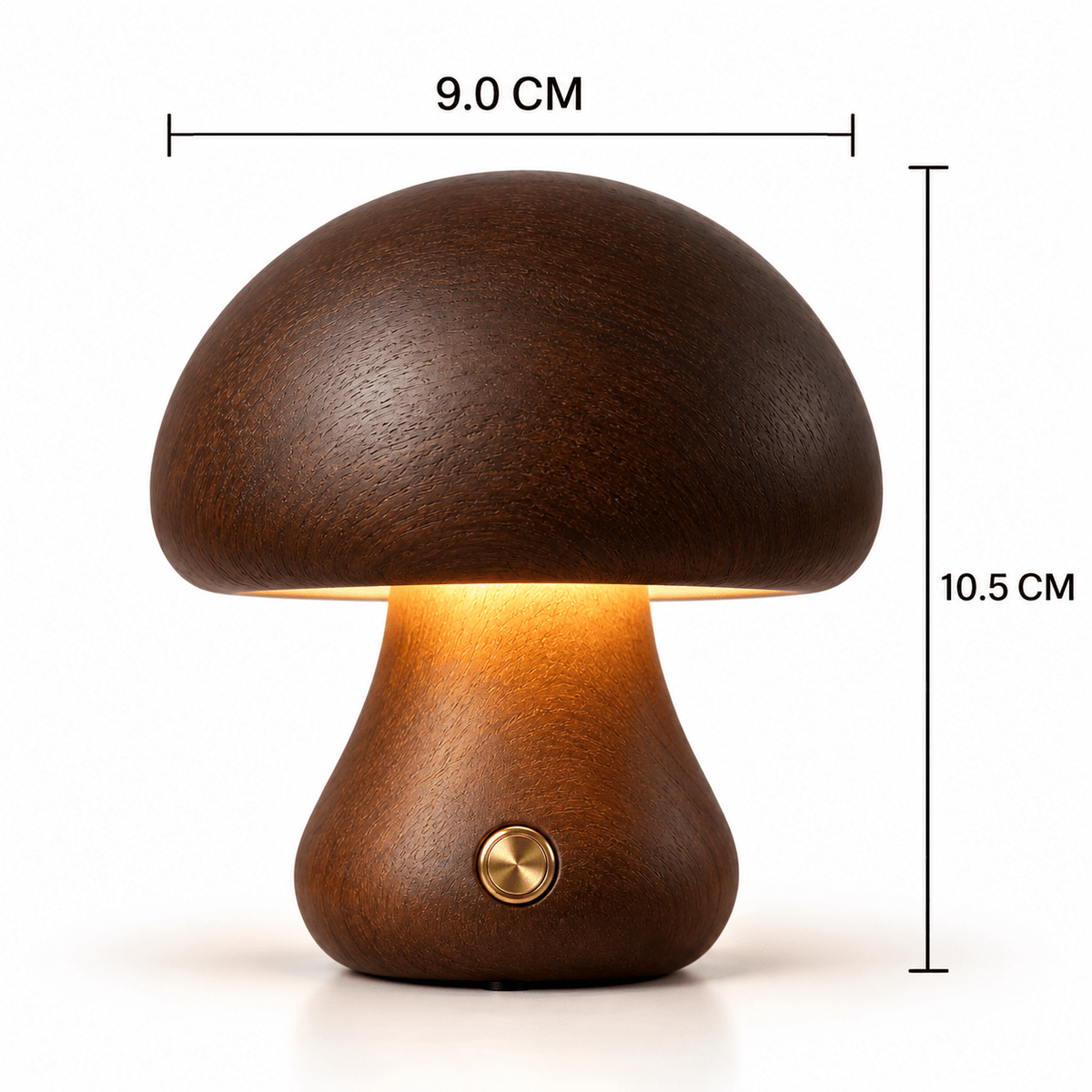 Lampe Forme Champignon Bois Foncé - Maison Du Design