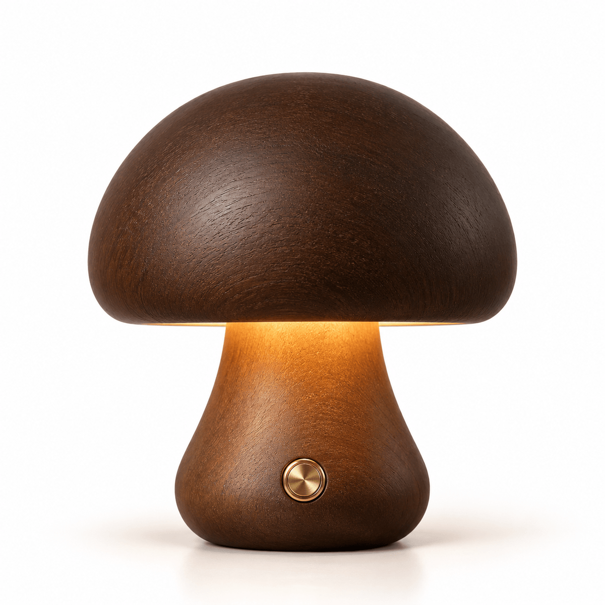 Lampe Forme Champignon Bois Foncé - Maison Du Design